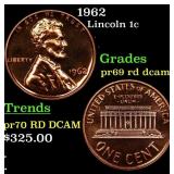 1962 Proof Lincoln Cent 1c pr69 rd dcam SEGS