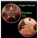 Group of Two 1oz .999 Copper Rounds - Inflation is