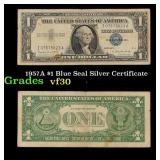1957A $1 Blue Seal Silver Certificate Grades vf++
