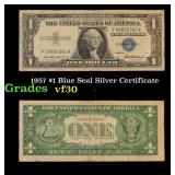 1957 $1 Blue Seal Silver Certificate Grades vf++