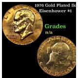 1976 Gold Plated Ike Eisenhower Dollar $1 Grades U