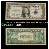 1935G $1 Blue Seal Silver Certificate Grades vf++