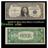 1935D $1 Blue Seal Silver Certificate Grades vf++