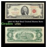 1963 $2 Red Seal United States Note Grades vf++