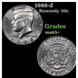 1988-d Kennedy Half Dollar 50c Grades GEM+ Unc