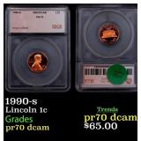 1990-s Proof Lincoln Cent 1c pr70 dcam SEGS