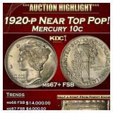 1920-p Mercury Dime Near Top Pop! 10c ms67+ FSB SE