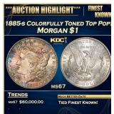 1885-s Morgan Dollar Colorfully Toned Top Pop! $1