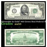 1928 $50 Green Seal Federal Reserve Note "Redeemab