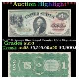 1869 $1 Large Size Legal Tender Note "Rainbow Note
