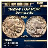 1929-s Buffalo Nickel TOP POP! 5c ms67+ SEGS