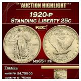 1920-p Standing Liberty Quarter 25c ms65+ fh SEGS