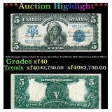 1899 $5 Large Size Silver Certificate Oncpapa Indi