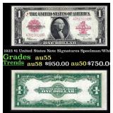 1923 $1 United States Note Grades Choice AU Signat