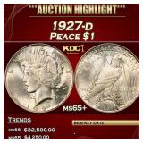 1927-d Peace Dollar $1 ms65+ SEGS
