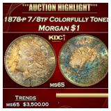 1878-p 7/8tf Morgan Dollar Colorfully Toned $1 ms6