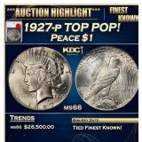 1927-p Peace Dollar TOP POP! $1 ms66 SEGS