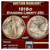 1918-d Standing Liberty Quarter 25c ms67 SEGS