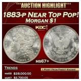 1883-p Morgan Dollar Near Top Pop! $1 ms67+ SEGS