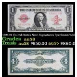 1923 $1 United States Note Grades Choice AU/BU Sli