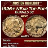 1926-p Buffalo Nickel NEar Top Pop! 5c ms67+ SEGS