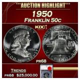 1950 Proof Franklin Half Dollar 50c pr68 SEGS