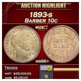 1893-s Barber Dime 10c ms66+ SEGS