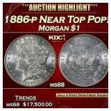 1886-p Morgan Dollar Near Top Pop! $1 ms68 SEGS