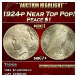 1924-p Peace Dollar Near Top Pop! $1 ms67+ SEGS