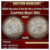 1828 Square 2 Sm 8s Sm letters Capped Bust Half Do