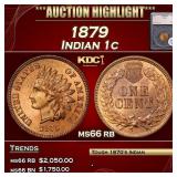 1879 Indian Cent 1c ms66 rb SEGS