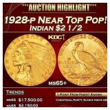 1928-p Gold Indian Quarter Eagle Near Top Pop! $2