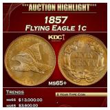 1857 Flying Eagle Cent 1c ms65+ USCG