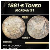 1881-s Morgan Dollar Toned $1 Grades ms66+