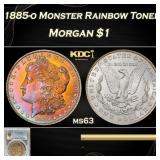 PCGS 1885-o Morgan Dollar Monster Rainbow Toned $1