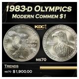1983-d Olympics Modern Commem Dollar $1 ms70 SEGS