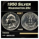 1950 Proof Washington Quarter Silver 25c pr68 SEGS