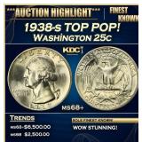 1938-s Washington Quarter TOP POP! 25c ms68+ SEGS