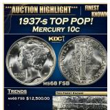 1937-s Mercury Dime TOP POP! 10c ms68 FSB SEGS