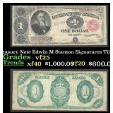 1891 $1 Treasury Note Edwin M Stanton Grades vf+ S