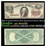 1880 $1 United States Note Grades AU Details Signa