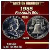 1955 Proof Franklin Half Dollar 50c pr69 SEGS