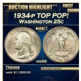 1934-p Washington Quarter TOP POP! 25c ms68 SEGS