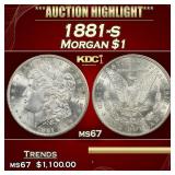1881-s Morgan Dollar $1 ms67 SEGS