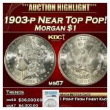 PCGS 1903-p Morgan Dollar Near Top Pop! $1 ms67 PC
