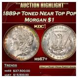 1889-p Morgan Dollar Toned Near Top Pop! $1 ms67+