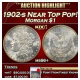 1902-s Morgan Dollar Near Top Pop! $1 Grades ms66+