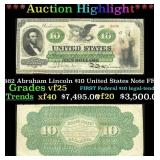 1862 $10 United States Note Abraham Lincoln Grades