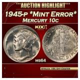 PCGS 1945-p Mercury Dime *Mint Error* 10c ms64 PCG