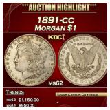 1891-cc Morgan Dollar $1 ms62 USCG